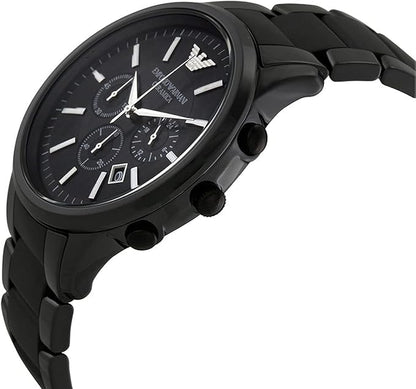 Ceramic Black Date Dial 47mm Men Chronograph Wrist Watch AR1451, black, Chronograph