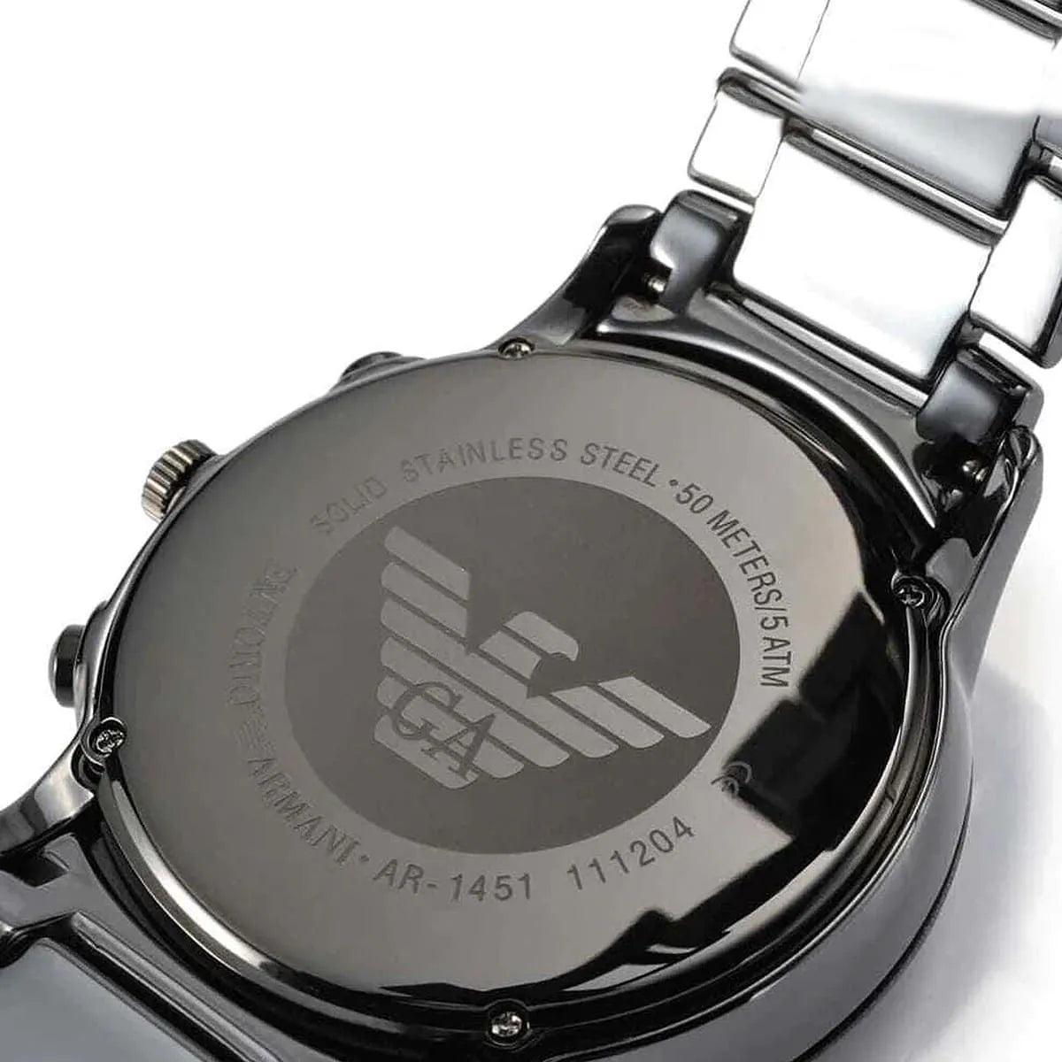 Ceramic Black Date Dial 47mm Men Chronograph Wrist Watch AR1451, black, Chronograph