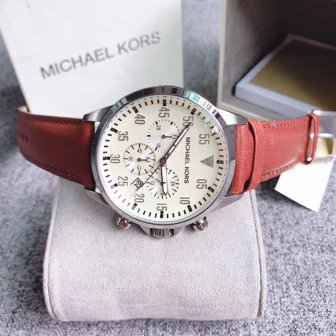 Michael kors clearance leather watch men